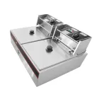 Freidora eléctrica de doble cilindro de doble tamiz (cárter de aceite grueso) - Freidora - foodmachtech